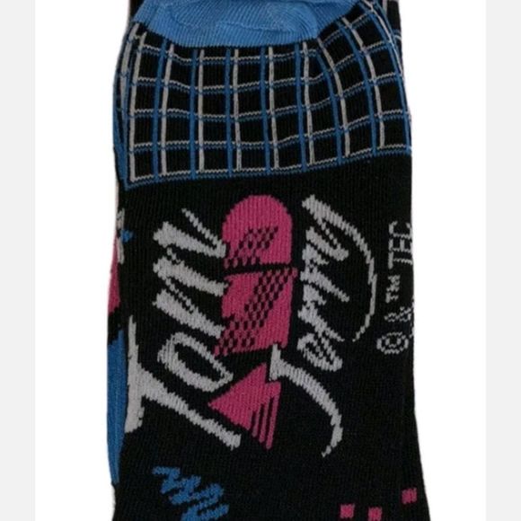 Nwt Tom and Jerry socks black hot pink blue cartoon fun socks unisex - Picture 5 of 8